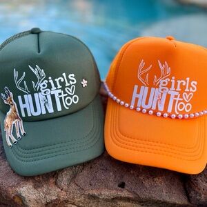 Girls Hunt Too Trucker Hats